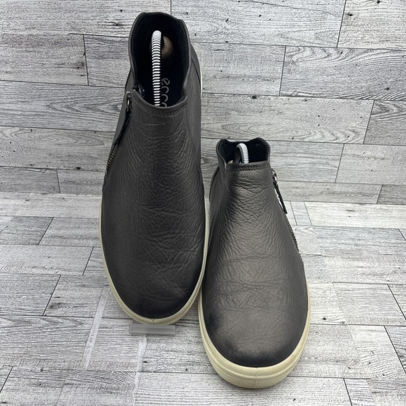 ECCO Soft 7 Bronze Brown Side Zip Low Bootie Shoes Women EU 42 US 8.5 Extra Wide - Picture 1 of 10